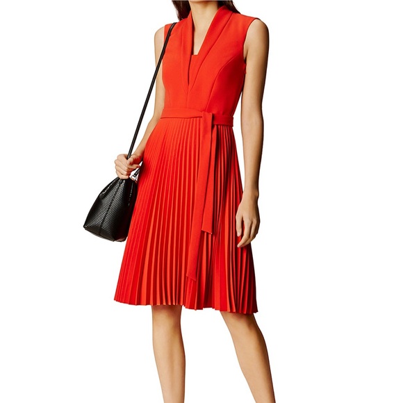 Karen Millen Dresses & Skirts - Karen Millen Shawl Collar Pleated Dress